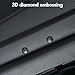 62 Inch Diamond Black Rooftop Cargo Box Carrier, Large 14 Cubic Feet Car Top Mount Travel Luggage Storage, Dual Side Opening, Heavy Duty Waterproof Rooftop Storage Box with Security Keys
