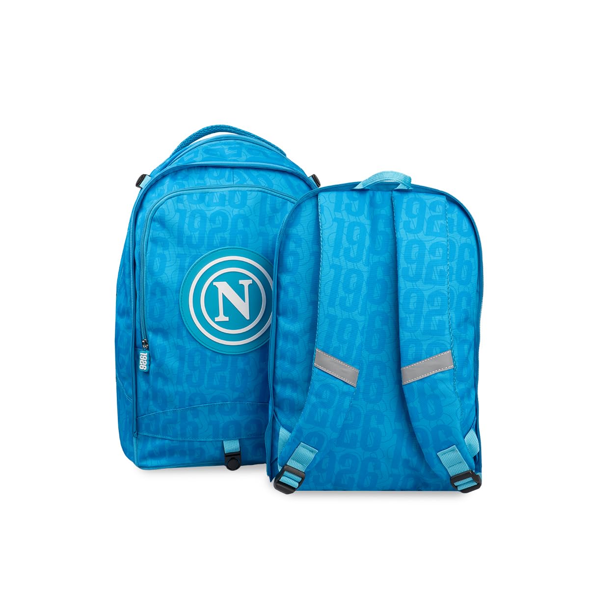 Colourbook Zaino Trolley Scuola Napoli Ufficiale 4 in 1 Con Pallone (Azzurro)