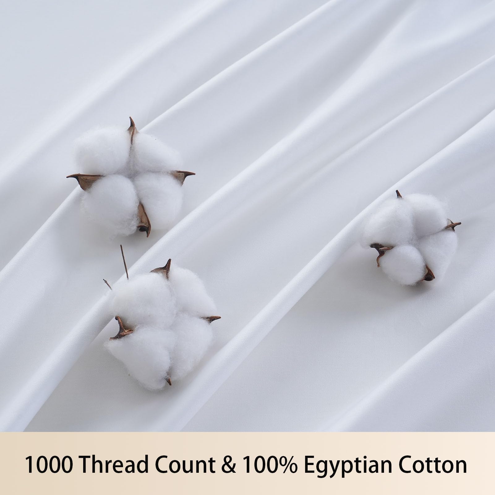 MEISHANG Extra Deep Pocket King Sheets Cotton - 1000 Thread Count Sheets - Fits 18