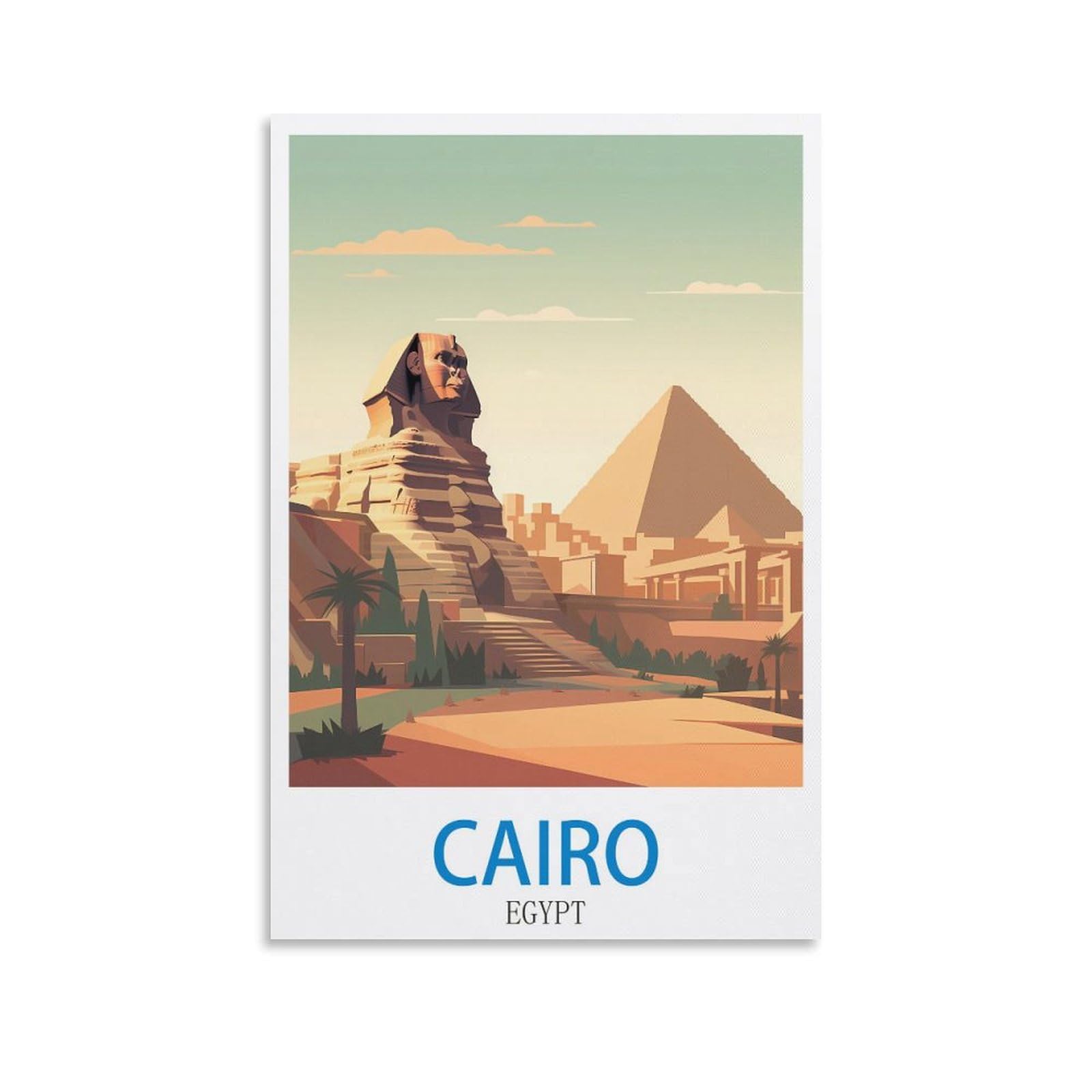 Fzyuen Unframe-Style Cairo Egypt Vintage Travel Posters 08X12inch(20X30cm) Canvas Wall Art Prints For Wall Decor Room Decor Bedroom Decor