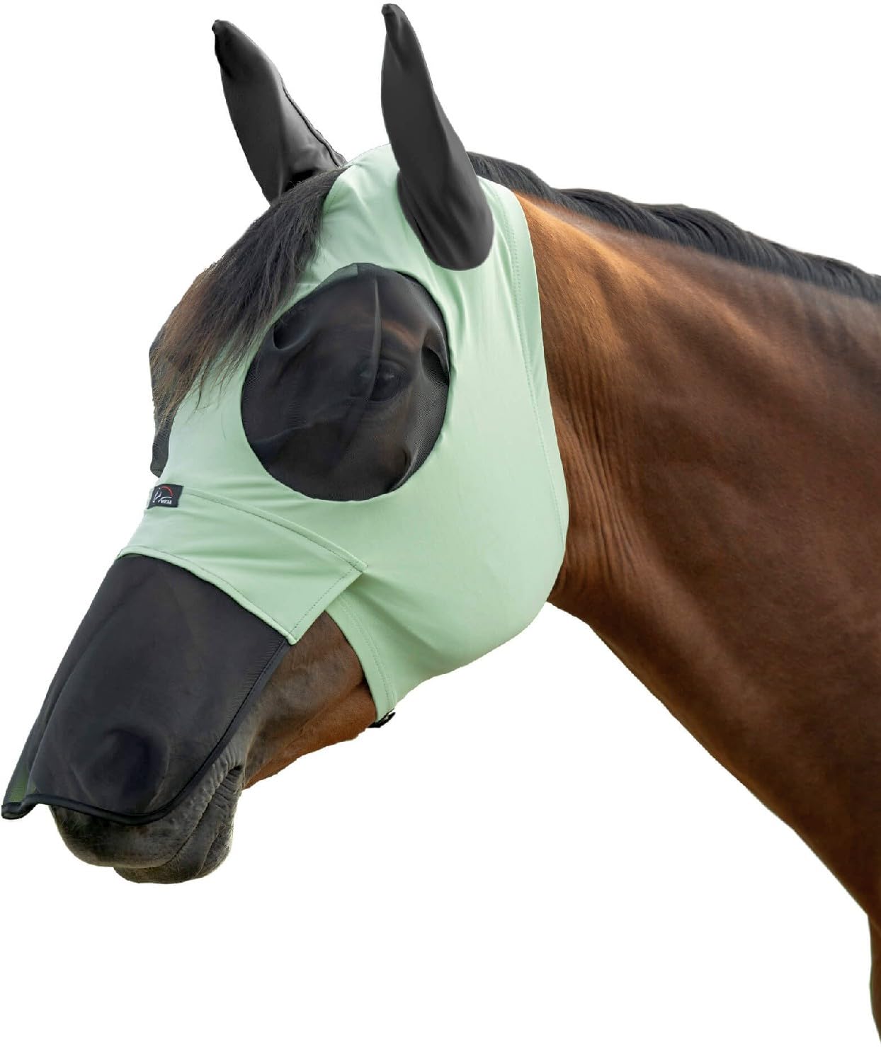 HKM Elastic Anti fly mask with nose protection Jade Green XXS