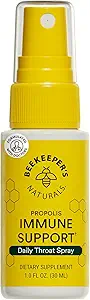 Propolis Throat Spray by Beekeeper's Naturals - 95% Bee Propolis Extract, Natural Immune Support & Sore Throat Relief - Antioxidants, Keto, Paleo, Gluten-Free (1.0 oz)(Pack of 1)