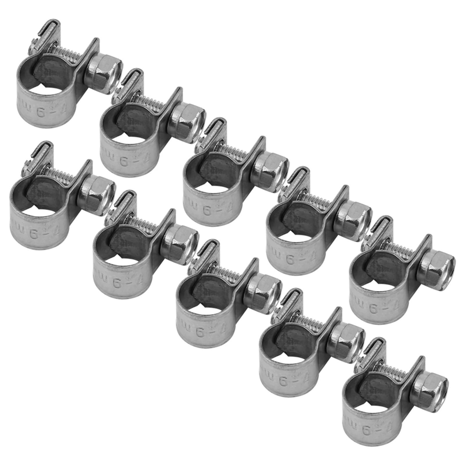 Hose Clamps Stainless Steel 10pcs Stainless Steel Mini Fuel Line Pipe Hose Clamp Clip 6mm‑20mm Optional Size Fastener(7-9Mm)