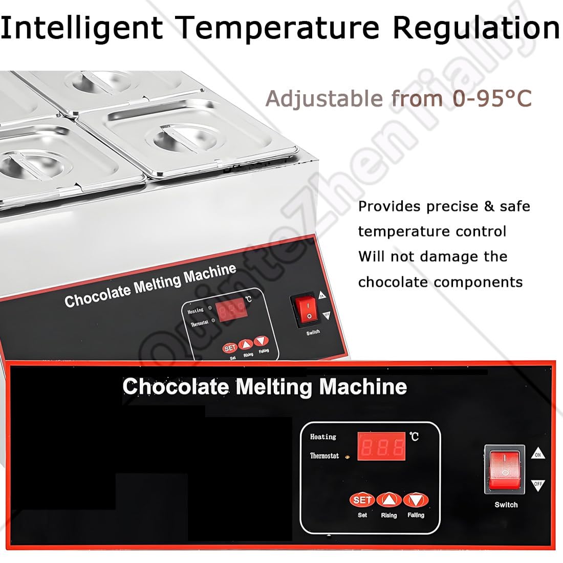Scioglitore Cioccolato Commerciale,Macchina Digitale Temperare Cioccolato 12L,Macchina Temperatrice Cioccolata Calda,per Sciogliere Riscaldare Cioccolata/Latte/Crema/Zuppa Twopots