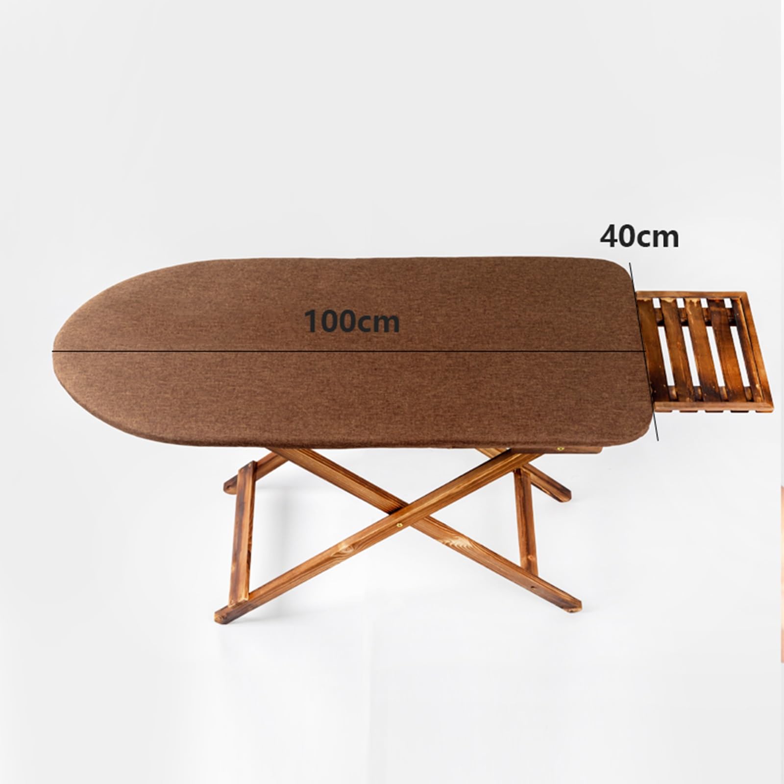 Solid Wood Retro Folding Large Household Ironing Board Multifunctional Wooden Ironing Rack (Color : Brown)