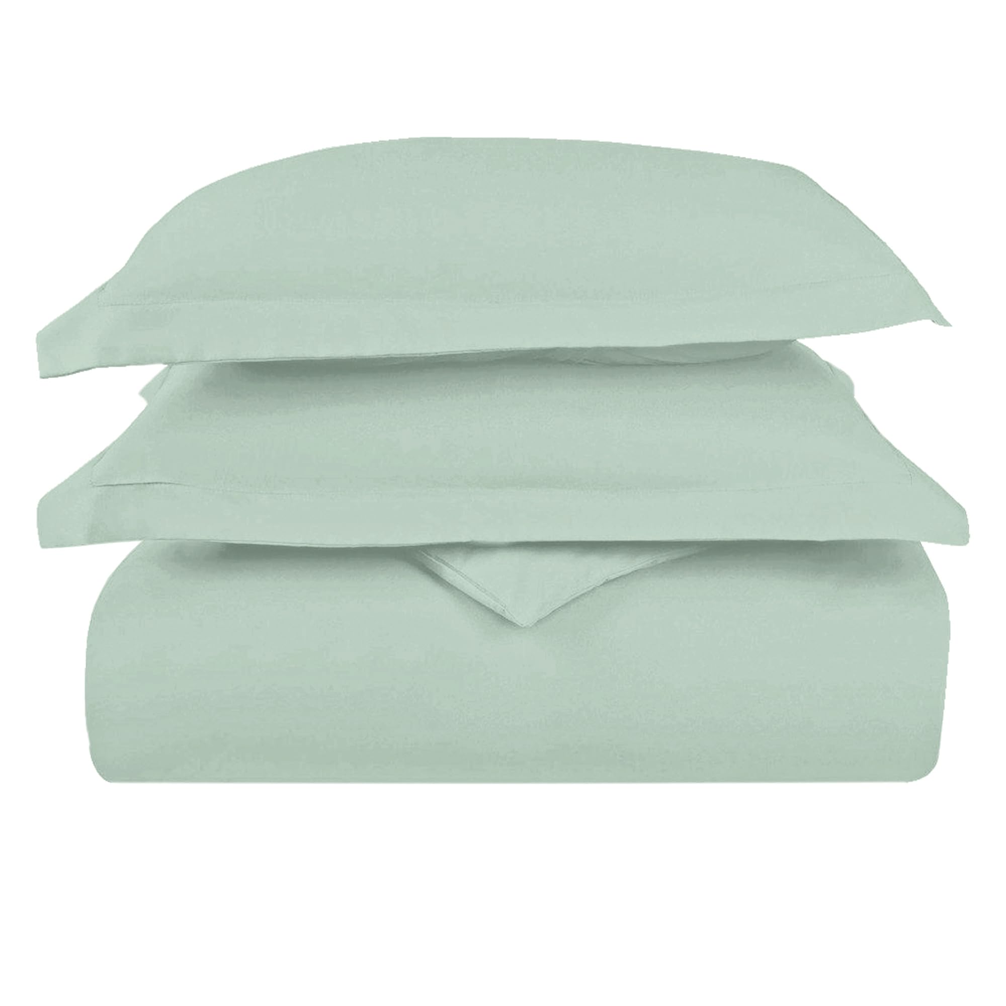 Pizuna Luxurious Cotton Super King Duvet Cover Set Seafoam Sage, 1000 Thread Count 100% Long Staple Cotton Superking Duvet Cover 260x220cm, Sateen Thick Quilt Cover with Button Closure