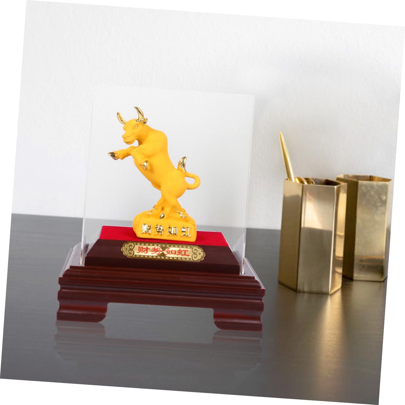 MAGICLULU 1pezzi Statuetta dello Zodiaco Cinese del Bue Scultura Ornamentale Anno del Bue Statuetta Feng Shui per Interni