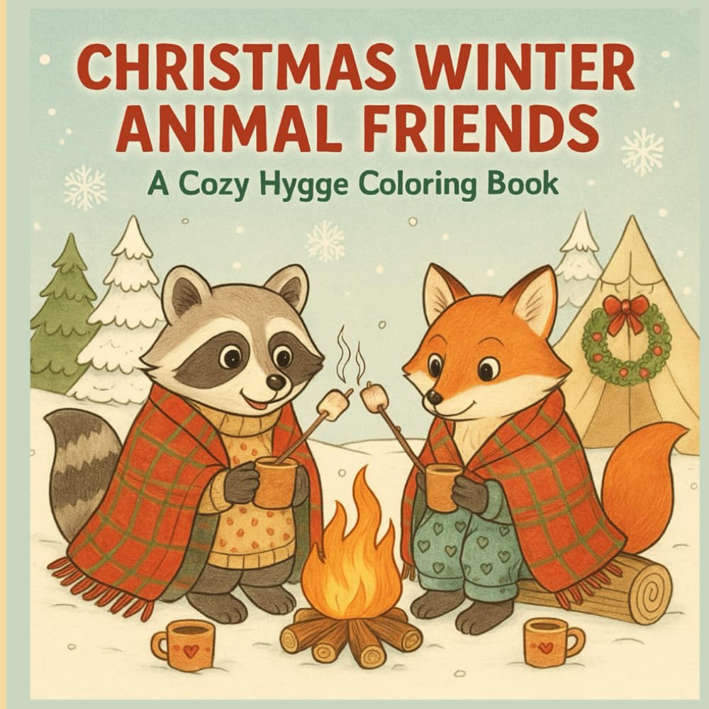 Christmas Winter Animal Friends: A Cozy Hygee Coloring Book