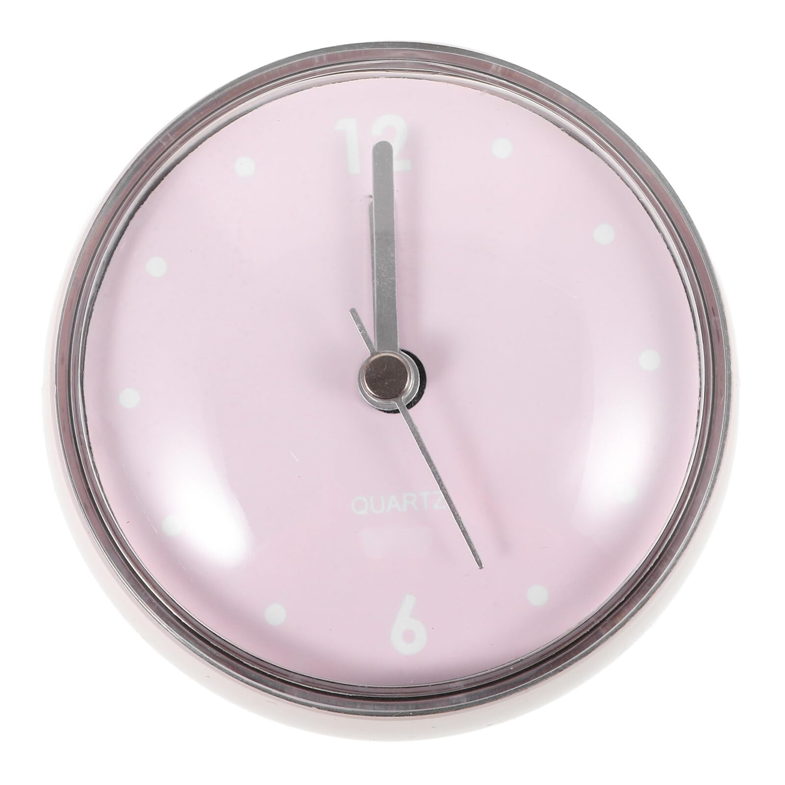 Luxshiny Mini Bath Shower Wall Clock Cup Silent Analog Clock for Bathroom Kitchen Bedroom Decor Face Background