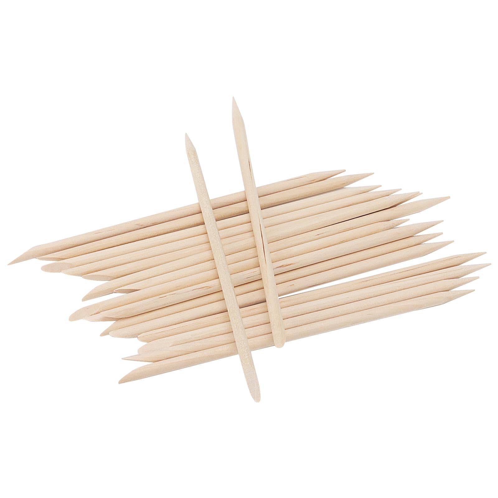 MUKCHAP 1200 bastoncini per unghie in legno arancione, bastoncini per manicure, bifacciali, spingi cuticole in legno, per manicure e pedicure
