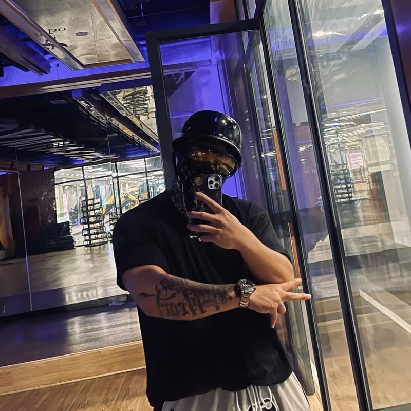 Miniatura 5 de German Style Motorcycle Helmet Thin Skull Cap Half for Adult Men WomenIncluding Goggles and mask Retro for Cruiser Scooter DOT Approve Novelty Half