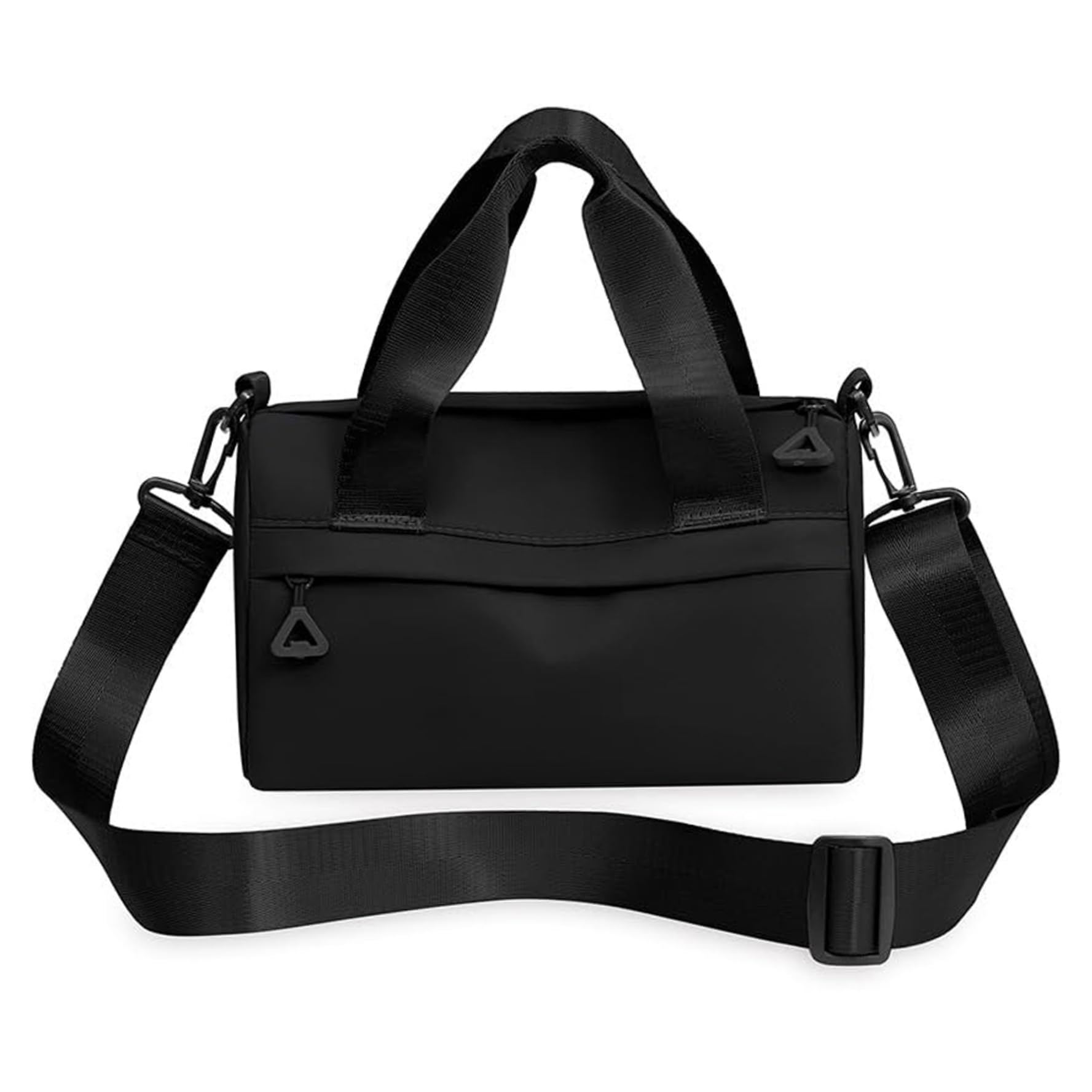 Hperu Mini Gym Bag, Black, 9.5x4.7x5.5 inch Nylon Mini Duffle Bag, Handheld/Crossbody/Shoulder Gym Duffle Bag with Adjustable Strap, Zipper Small Gym Bag for Women