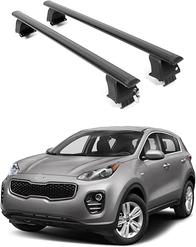Miniatura 9 de ERKUL Barras transversales de techo para Kia Sportage 2011-2016  Barras transversales de aluminio con bloqueo antirrobo para techo  Compatible con