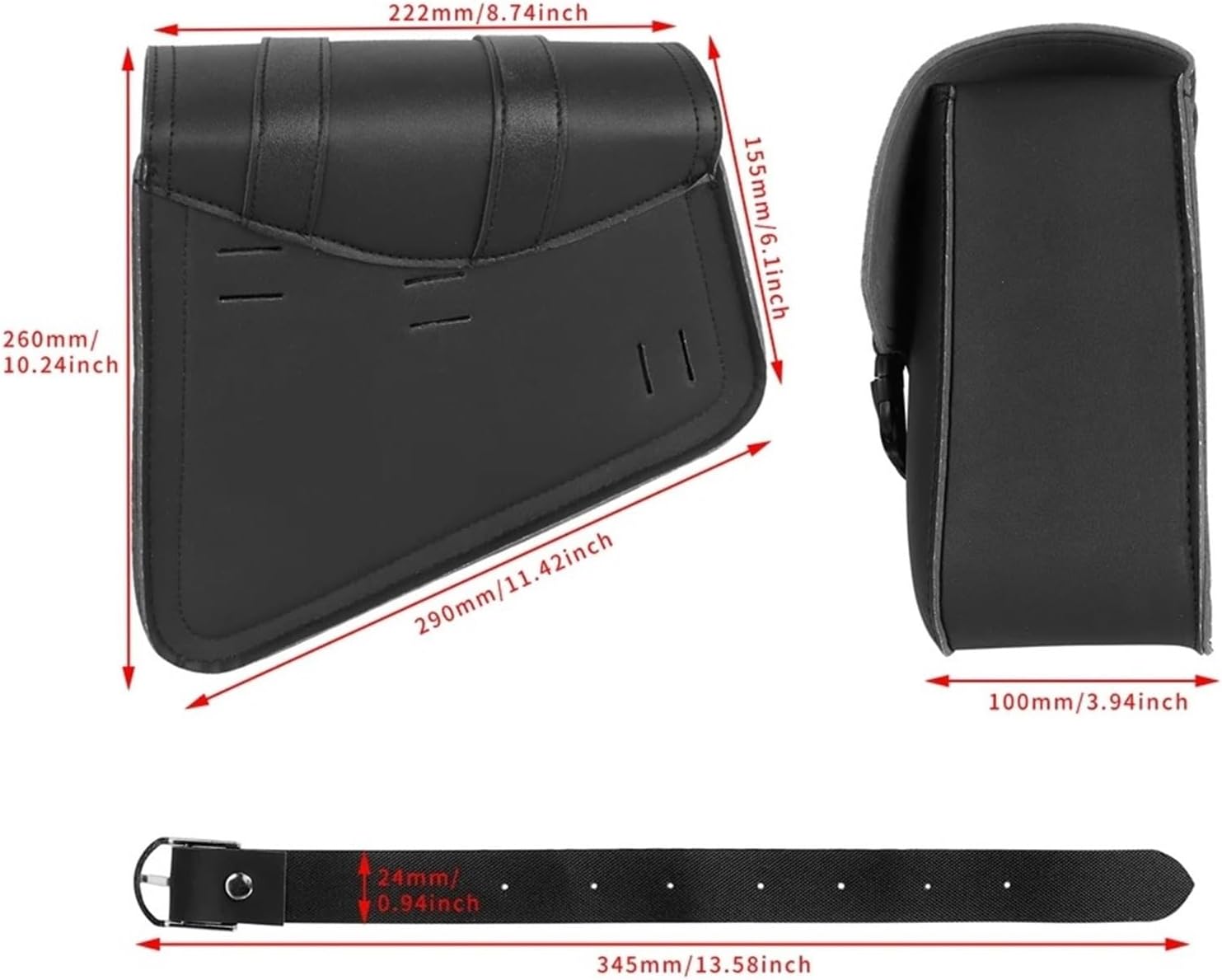 ユニバーサルバイクサドルバッグ PUレザーツールバッグ ウォーターボトルホルダー付き カフェレーサーラゲッジバッグ 防水 クルーザー