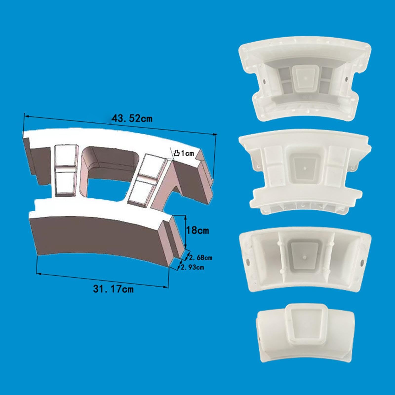 Generic Constructor de Pozos de Hormigón para Bricolaje, Molde de Pozo Exterior, Bloques de Hormigón para Patio Trasero, Jardín O Césped, 120cm