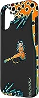Vista 2 de Funda para iPhone 16 con mosca y pesca con moscas secas de piel de trucha por Black Fly Case