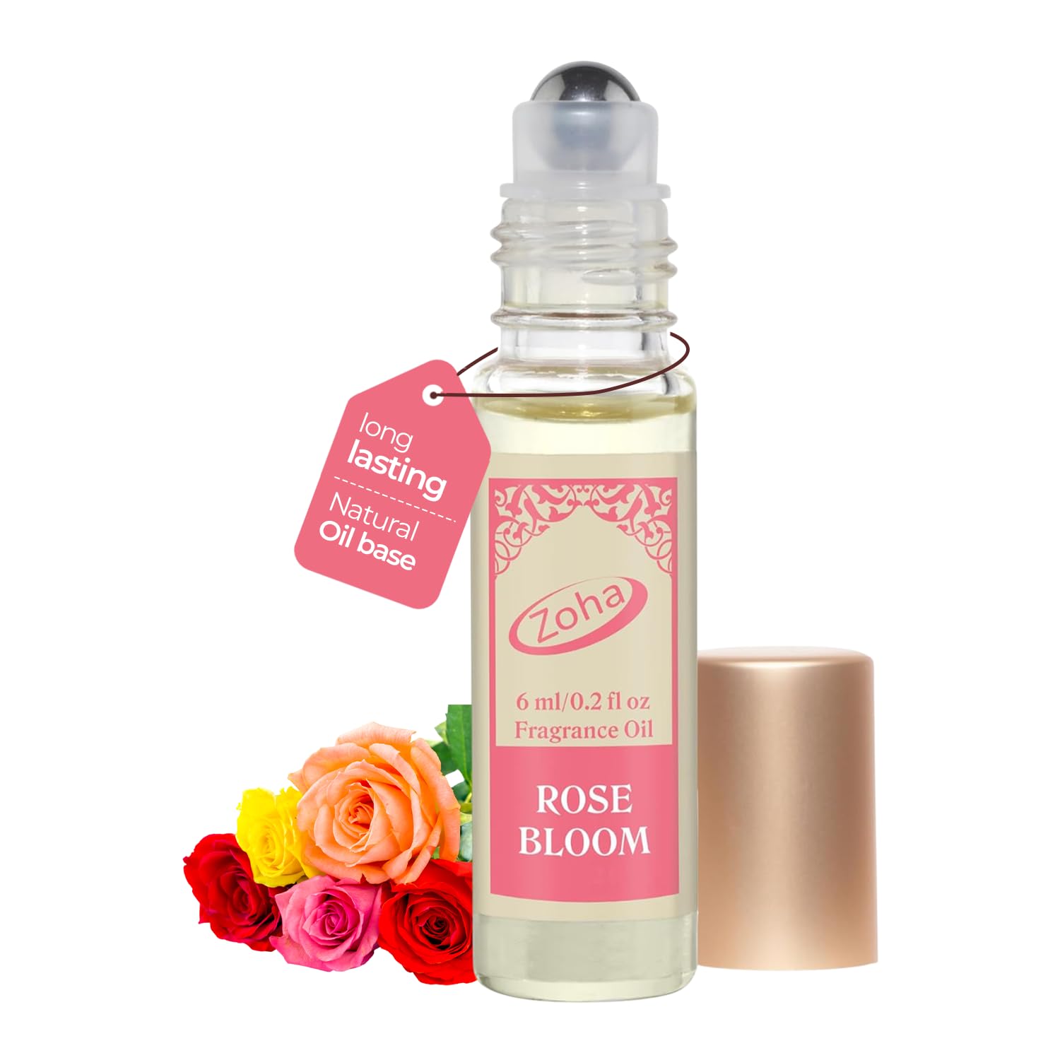 Zoha Rose Bloom – Rose Perfume for Women and Men, Alcohol Free Perfume Oil Roll On, Natural Clean Travel Size Parfum, 6ml Roller Zoha Rose Bloom – Rose Perfume for Women and Men, Alcohol Free Perfume Oil Roll On, Natural Clean Travel Size Parfum, 6ml Roller