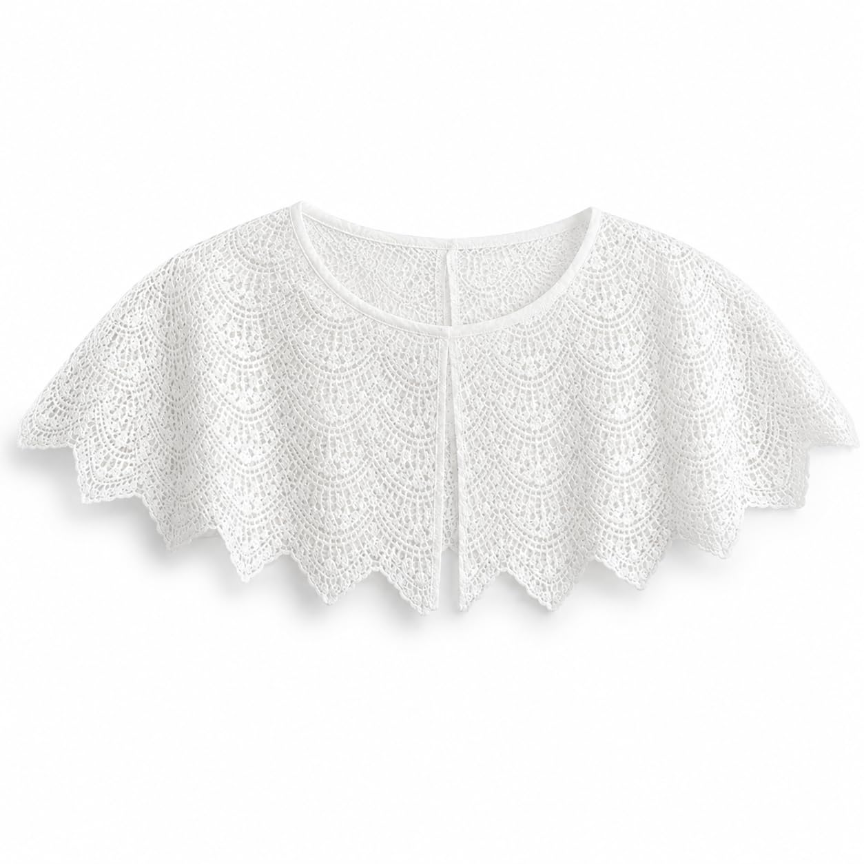 satmarhz White Shrug for Woman, Lace Pearl Button Hollow Out Cover Up, Women Shrug Stylish for White Dress, Beachwear, Office Layering-picture-45
