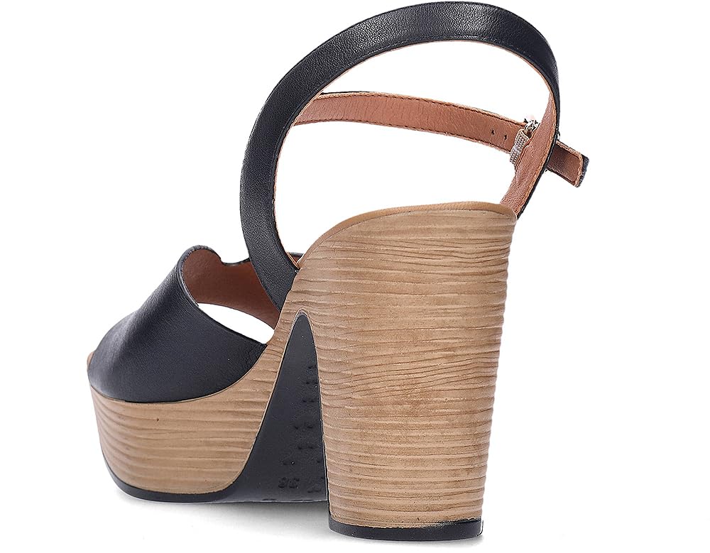 Weekend - Sandalias de vestir con plataforma imitación a madera,de piel,suela de goma,elegante para: Mujer