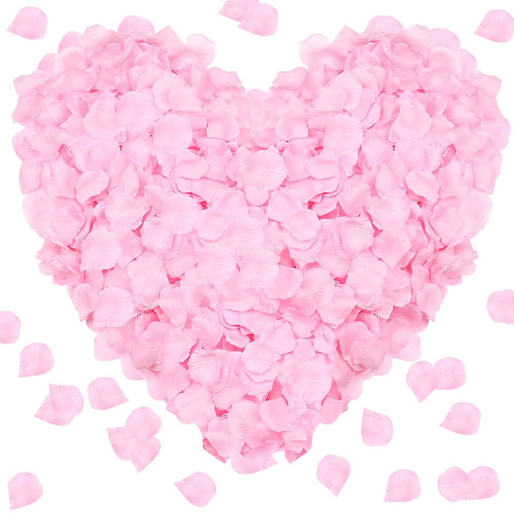 Belugsin 3000 Piezas Pétalos de Rosa Pétalos de Rosas Artificiales Pétalos Rosa para Día de San Valentín Decoración Bodas Decoración Fiestas Ambiente Romántico Proponer(Rosa)