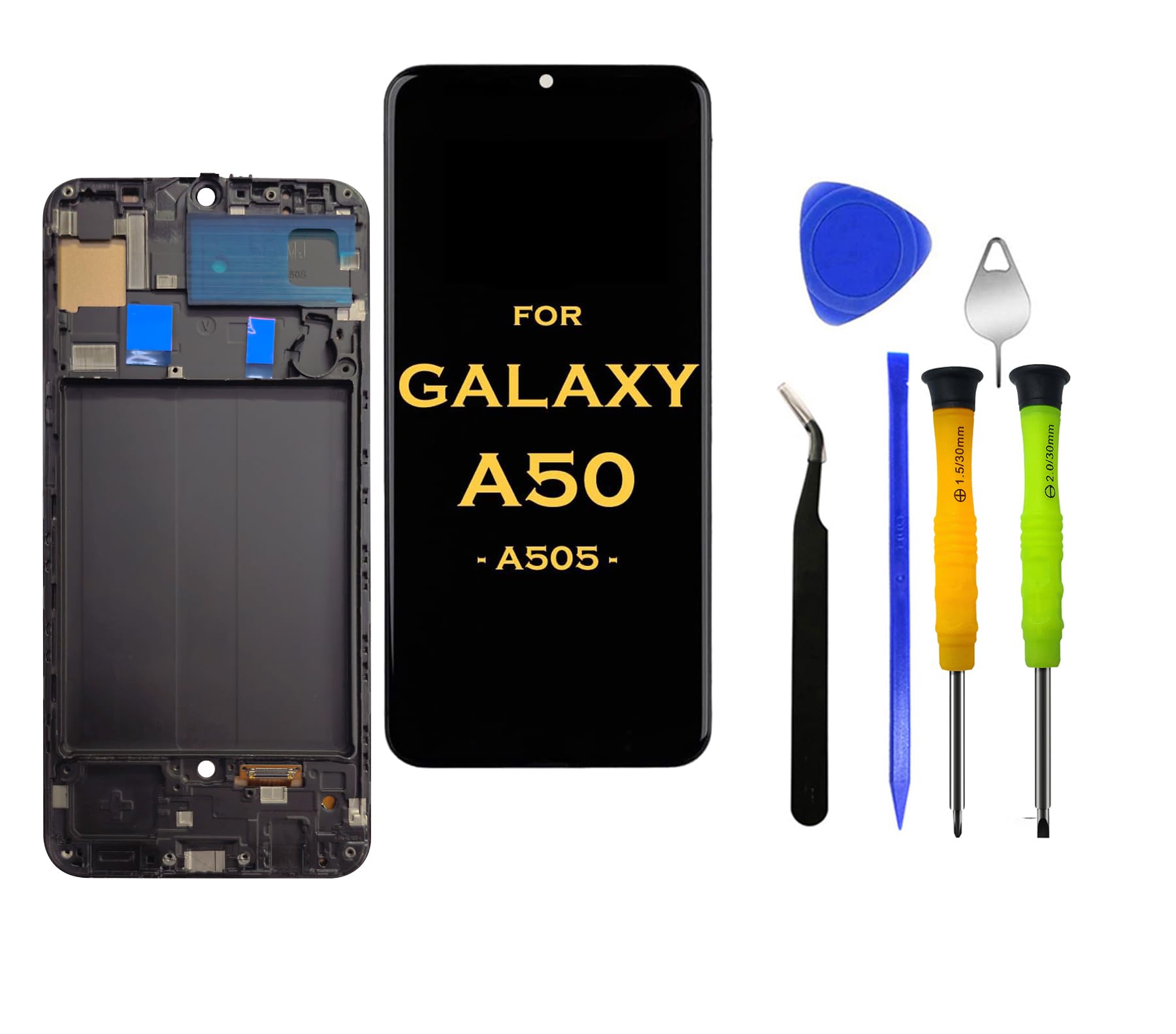 Eaglestar LCD Display Screen with Front Touch Screen Digitizer Pre-Installed Assembly for Samsung Galaxy A50 2019 A505 SM-A505F A505FN A505W A505U A505U1+Tools