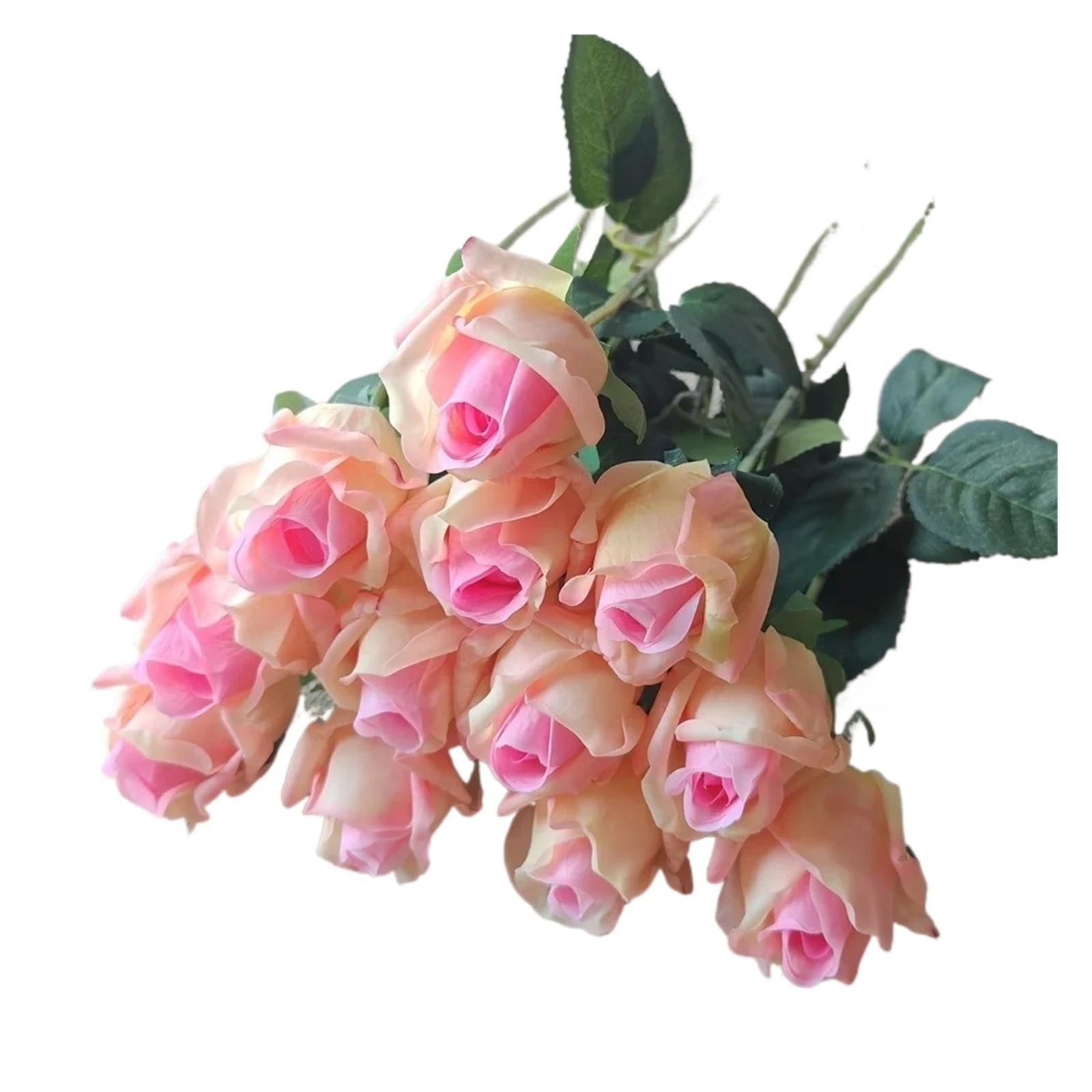 HamPaesk 12pcs Simulation Buds Fake Flowers Plant Branches Artificial White Flower Shopping Mall Decoration(Dark pink)