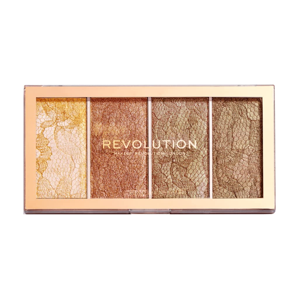 Makeup Revolution, Highlighter Palette, Face Highlighter, Vintage Lace, 20g