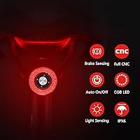 Vista 2 de Luz trasera inteligente para bicicleta, recargable por USB, luces direccionales de bicicleta con control remoto, luz trasera impermeable