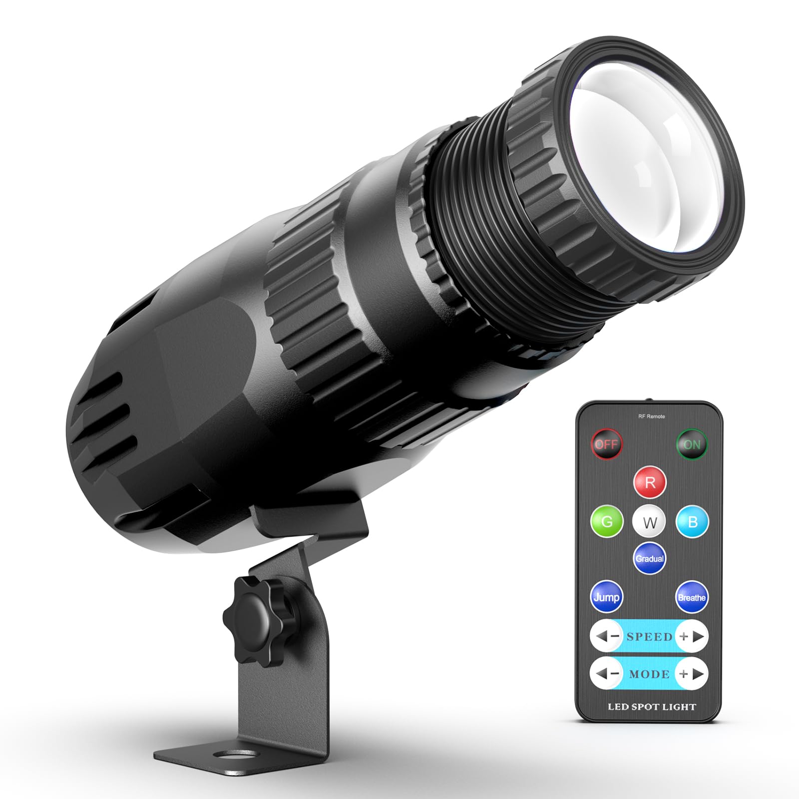 10W LED Mini Spotlight with Remote,Manual Focus,Jump,Gradual and Pulse Modes,Best for DJ Disco Party Bar Club Show Wedding Children's Theater