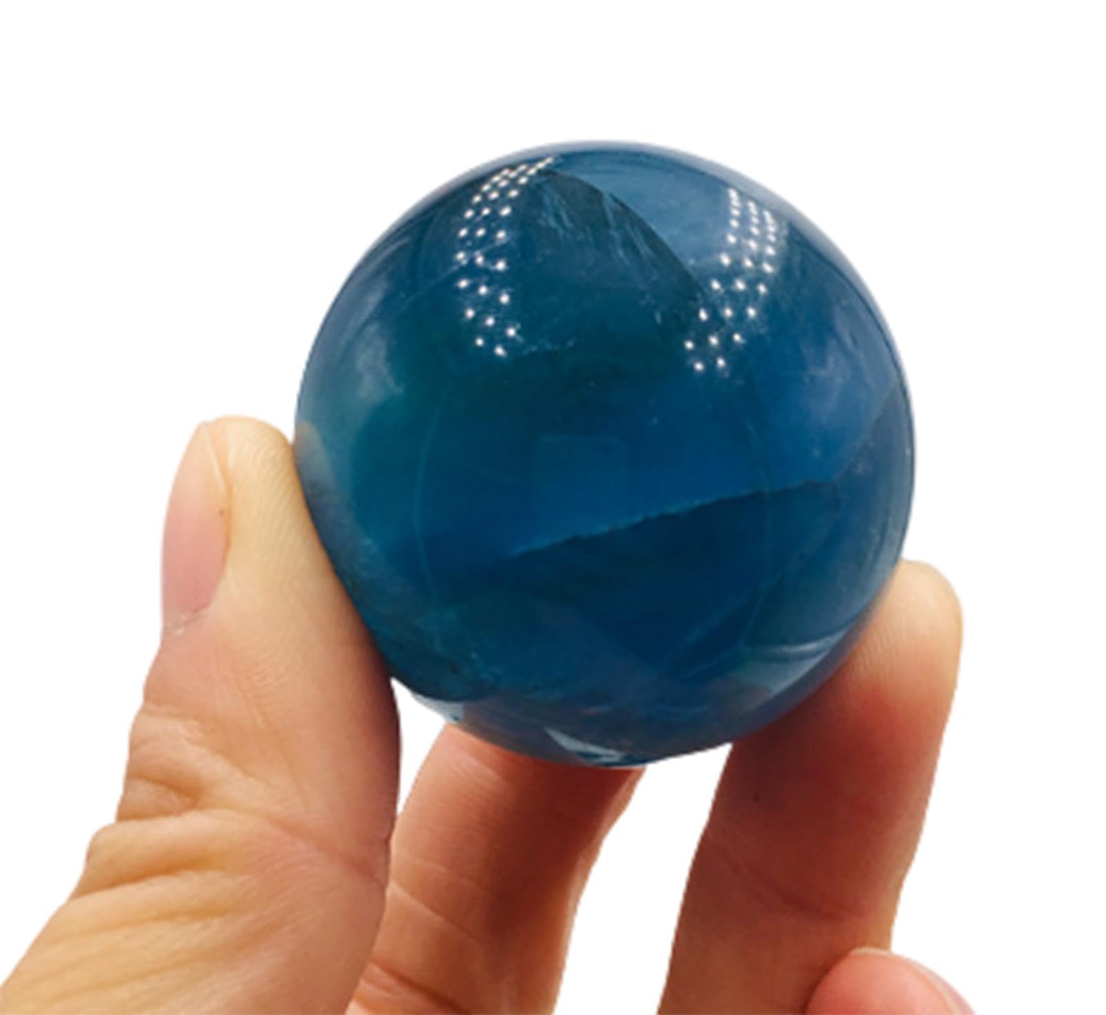 BJXKHFPIV Blue Fluorite Crystal Ball|Polished Gemstone Crystal Sphere| Gemstones for, Decoration, Jewelry Making Crystal Gift,40-50mm