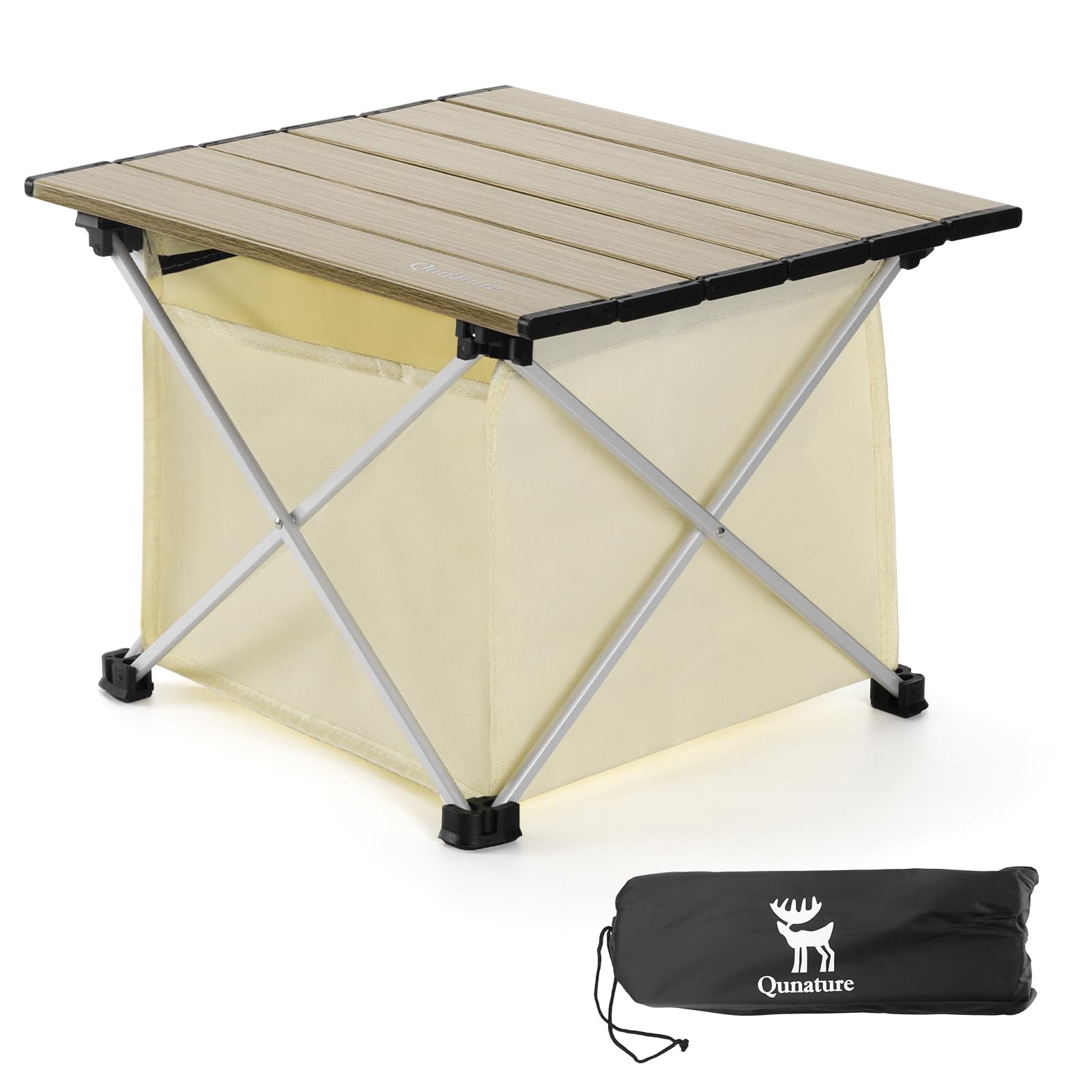 Tavolino da Campeggio Pieghevole, Tavolo da Esterno Piccolo Pieghevole Portatile e Leggere con Spazio di Archiviazione con Borsa da Trasporto, 40x34.5x27cm S