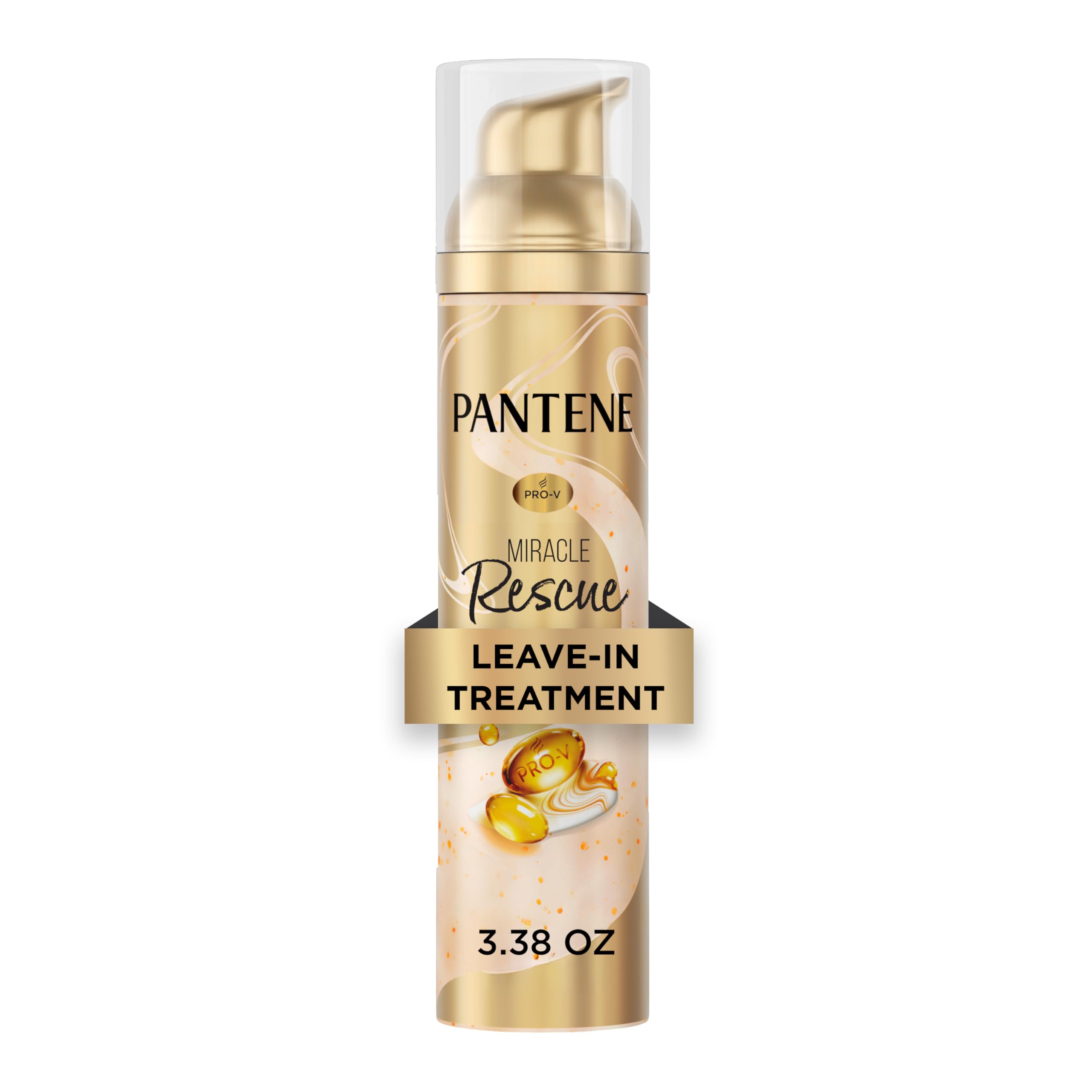 Photo 1 of ***50% used/ 50% left*** Pantene Miracle Rescue Leave-In Treatment with Pro-V Pearls, Instant Damage Repair, 3.38 oz