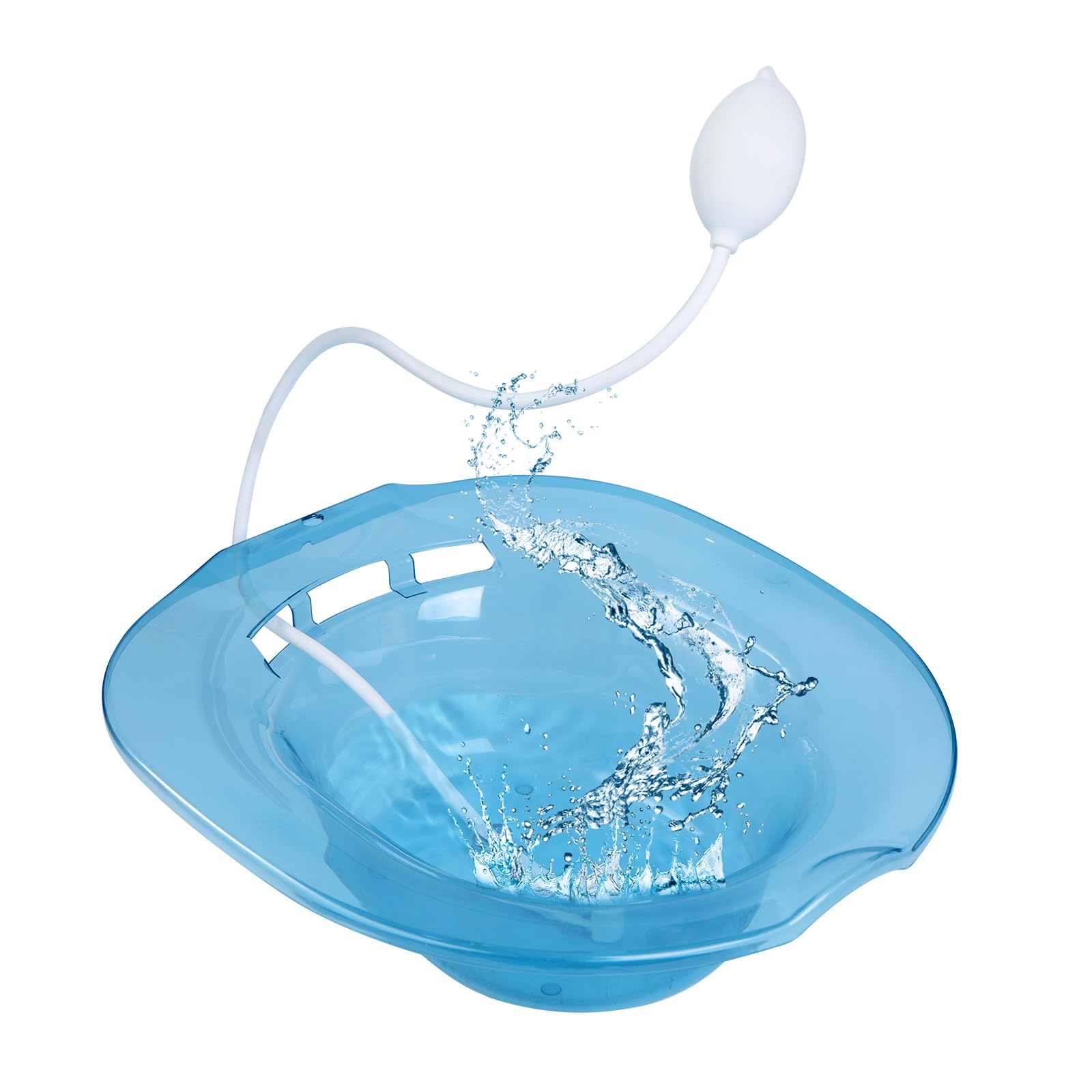 Sitz Bath for Hemorrhoids, Sitz Bath for Toilet Seat, Sits Bath Kit for Postpartum Care, Tub Hip Bath Bowl, Fits Universal Toilet, with Flusher Hose Drain Holes, Sitz Bath for Soak and Steam