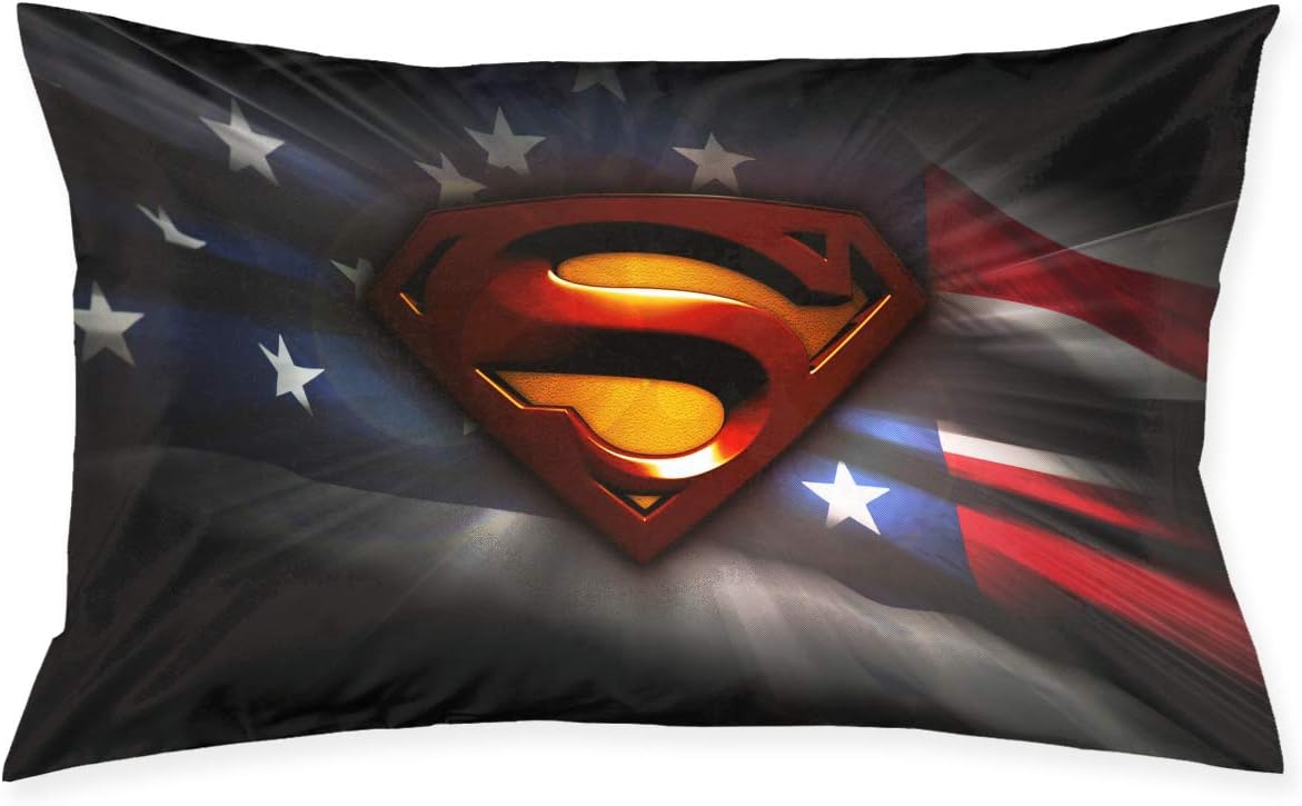Pillow Cases 3D Superman Throw Cushion Covers Body Pillow Cover for Car Sofa Bed Home Decor 20"x30"
