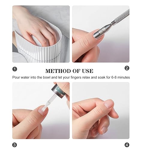 Miniatura 5 de FOMIYES Cuenco de manicura para remojar a mano, herramienta de limpieza de uñas, herramienta para quitar el arte de uñas, cuenco para remojar las