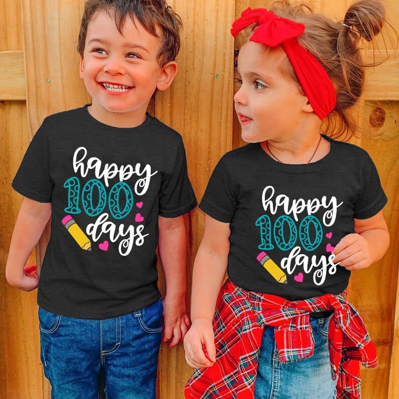 100 Days of School Shirt for Kids: Toddler Boys Girls Back to School T-Shirt Kindergarten Happy Gifts Tops - Image 3