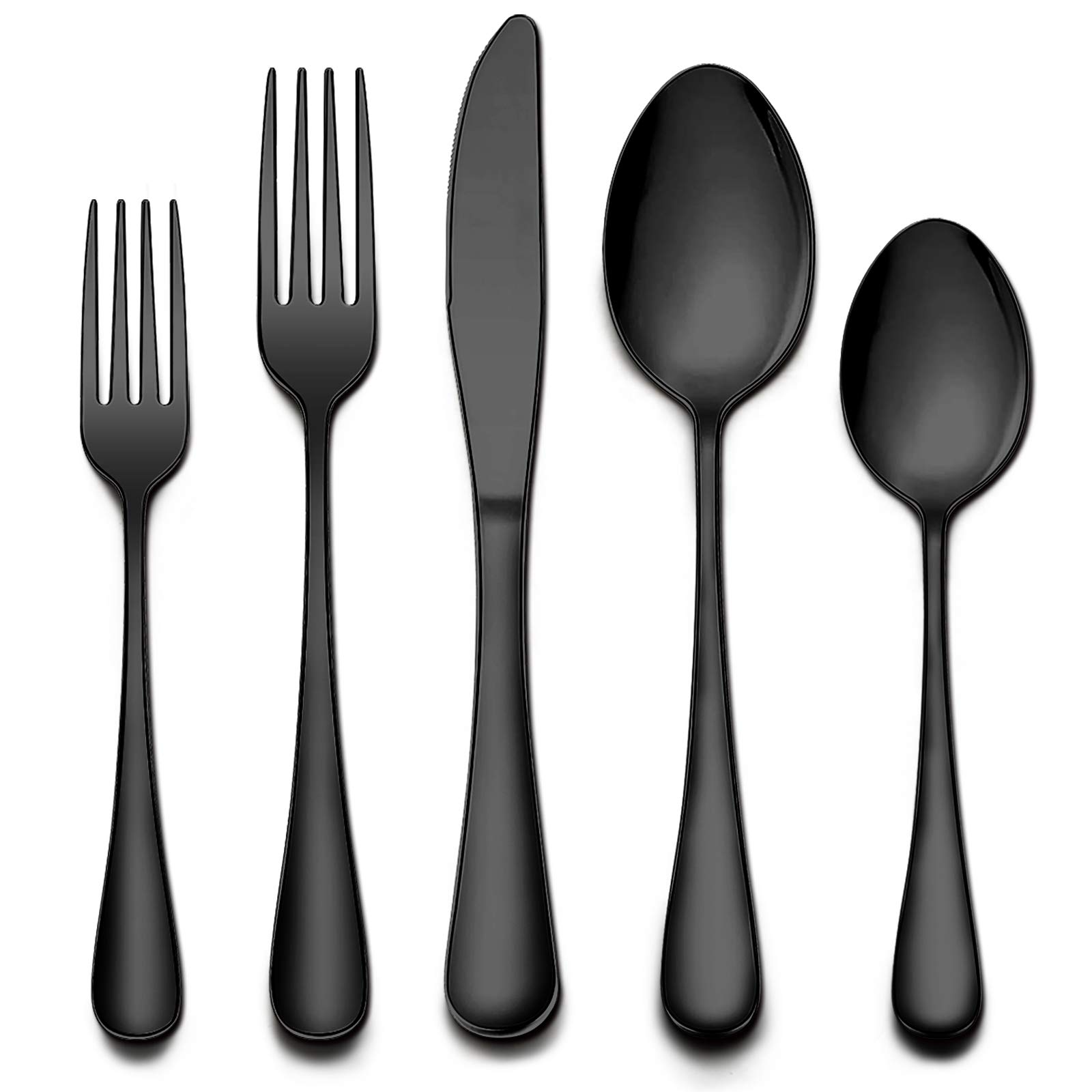 Besteck-Set aus Edelstahl, Besteck-Set für 4 Personen, inklusive Messer/Gabel/Löffel, hochglanzpoliert, spülmaschinenfest