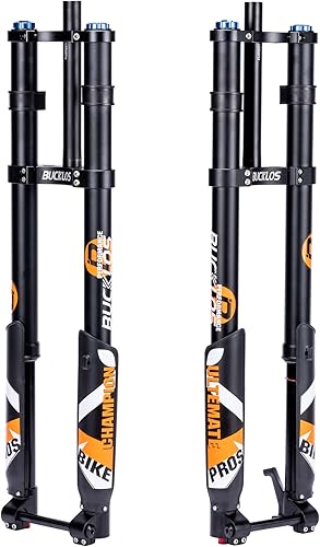 BUCKLOS Horquilla eléctrica de montaña de 2627.529 pulgadas, suspensión neumática invertida, impulso de eje pasante de 0.591 x 4.331in, viaje de
