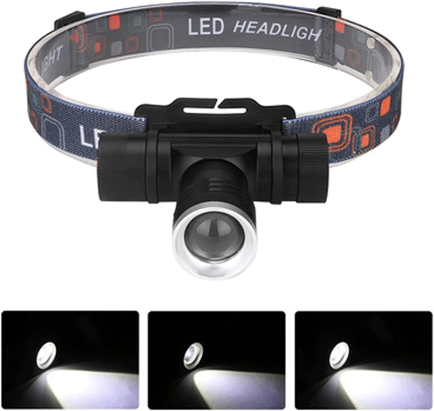 Akumulatorowa latarka czołowa LED, Zoomable Headlight USB Akumulatorowa latarka czołowa Latarka czołowa Lampa rowerowa