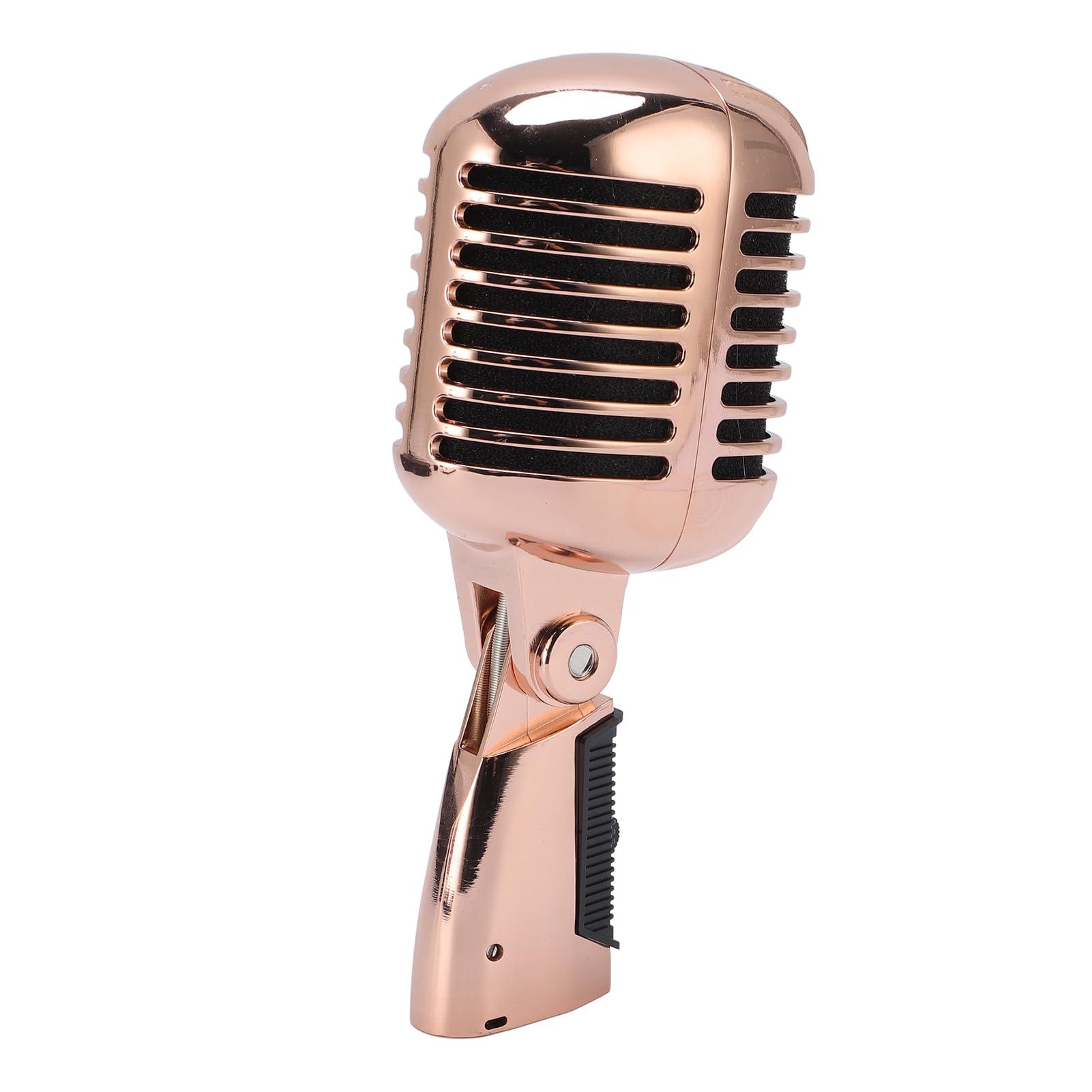 Mic, Lightweight Angle Adjustable Shockproof Dynamic Microphone for Studio Recording (Rose Gold)