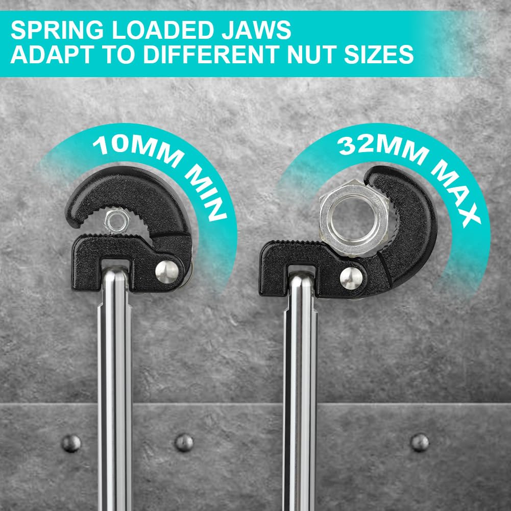 Chiave Regolabile Per Dadi Da Rubinetto 280mm | Capacità 10-32mm, Per Spazi Stretti Sotto Lavello - Foto 9