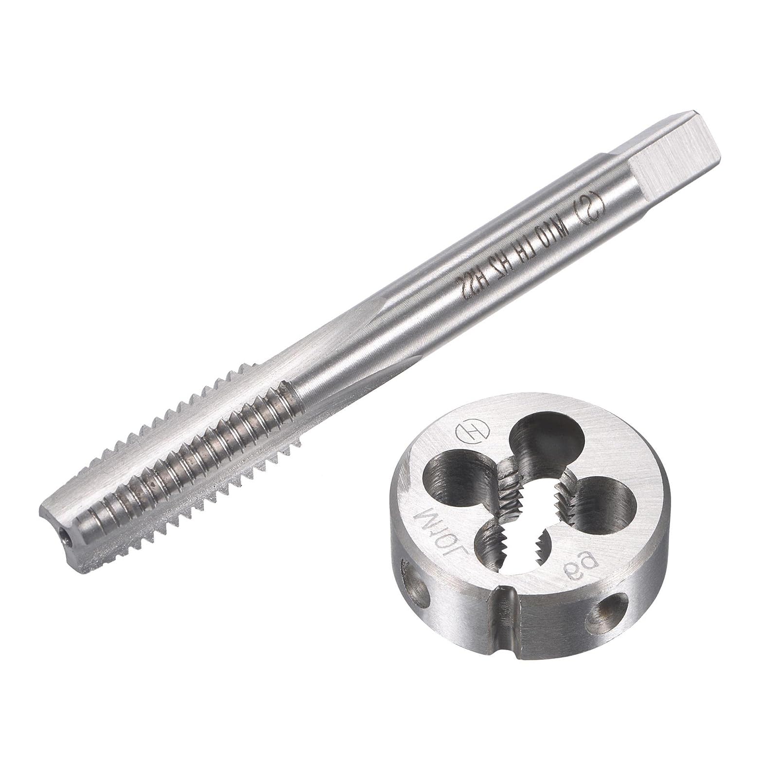 MACHSWON M10x1.5mm Metric Left Hand Tap and Die Set,Machine Thread Screw Tap with Round Threading Die,Tap & Die Kit for Nut Screw Bolt Thread Repair