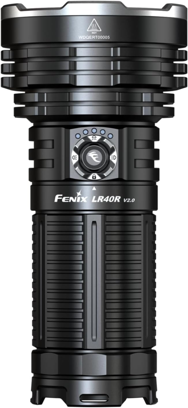 Fenix LR40R V2.0 15,000 Lumen Super Bright Flashlight, USB-C Fast Charging Rechargeable Long Throw Searchlight with Floodlight and Spotlight and Organizer