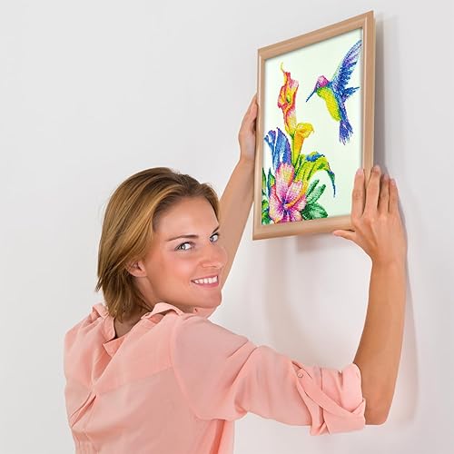 Miniatura 5 de DIAMOND ART BY LEISURE ARTS Kits de pintura de diamantes para adultos de 14 x 16 pulgadas, colibrí avanzado, taladro completo, kits de arte de