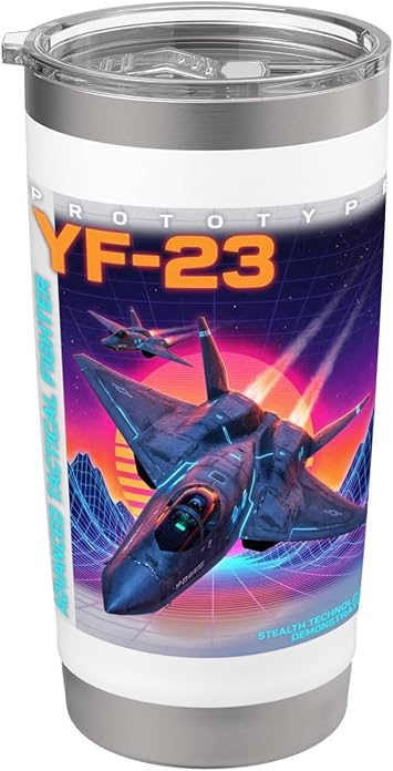 YF-23 Jet Fighter Y2K Aesthetic Graphic Stainless Steel Insulated Tumbler