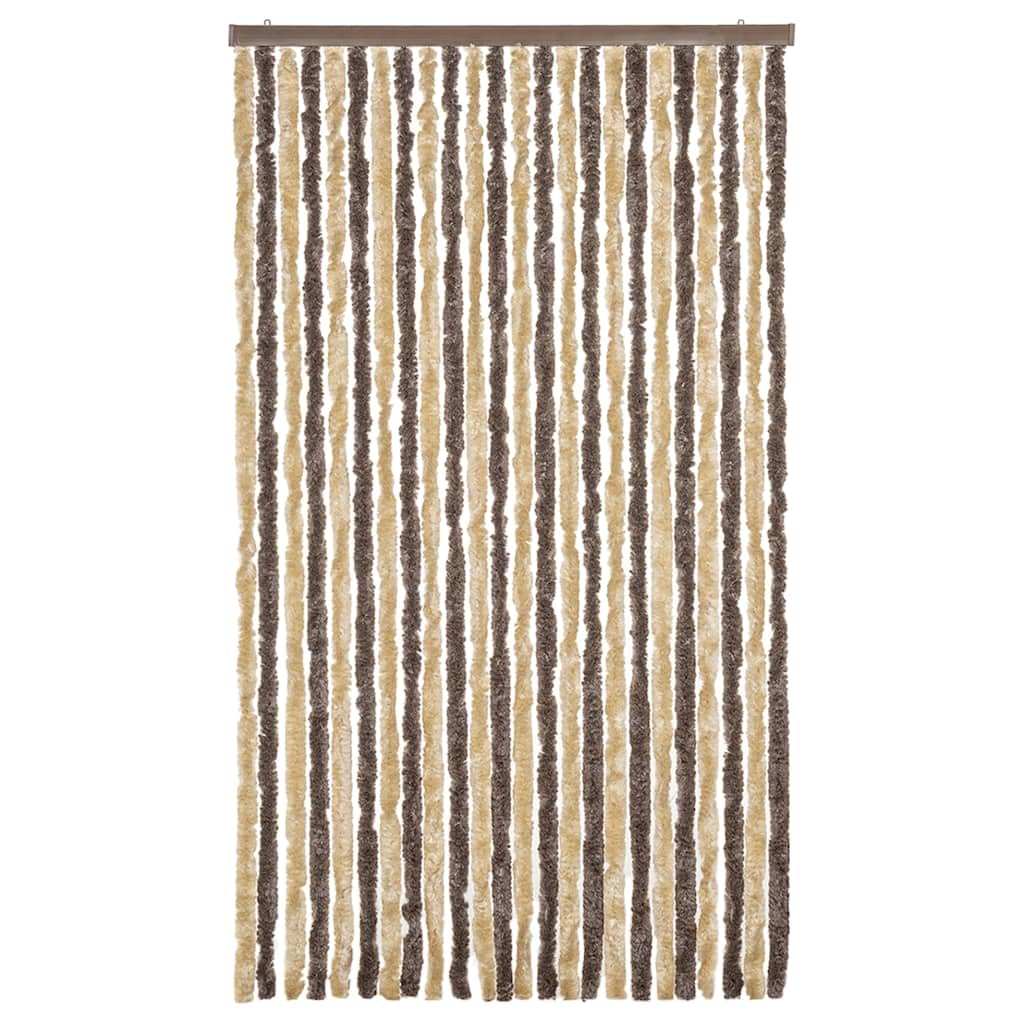 Zasłona przeciw muchom Chenille 100x220 cm Ciemny Brązowy Beżowy