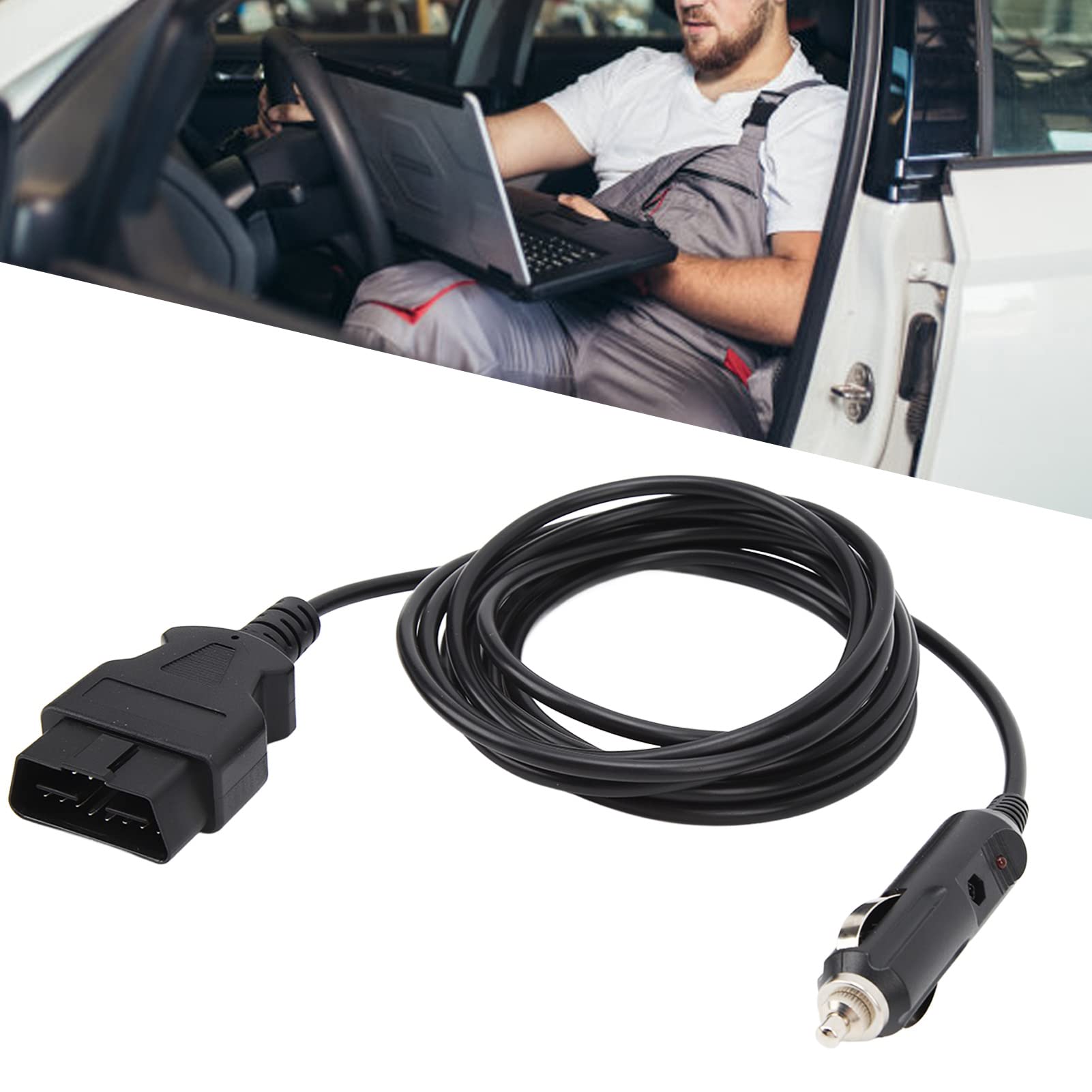 KAISAL 2 in 1 Automotive ECU Noodstroomkabel Memory Saver Aangedreven door 12V batterij en accubak OBD2 ECU-kabel voor voertuigen Universeel gereedschap voor het vervangen van autobatterijen