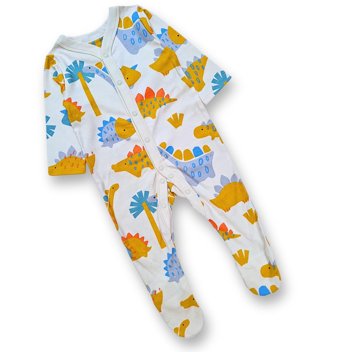 TuddyBuddy 100% Cotton Multi Color Footed Romper/Bodysuit/Sleepsuits for Baby - (Pack of 3 Sleepsuits - Dinos, 6-9 Months) - Image 6 thumbnail