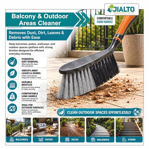 Image of JIALTO Professional Hand Scrub Brush | Tough Bristles, Ergonomic Soft Grip Handle | Multipurpose Cleaner for Home, Kitchen & Bathroom