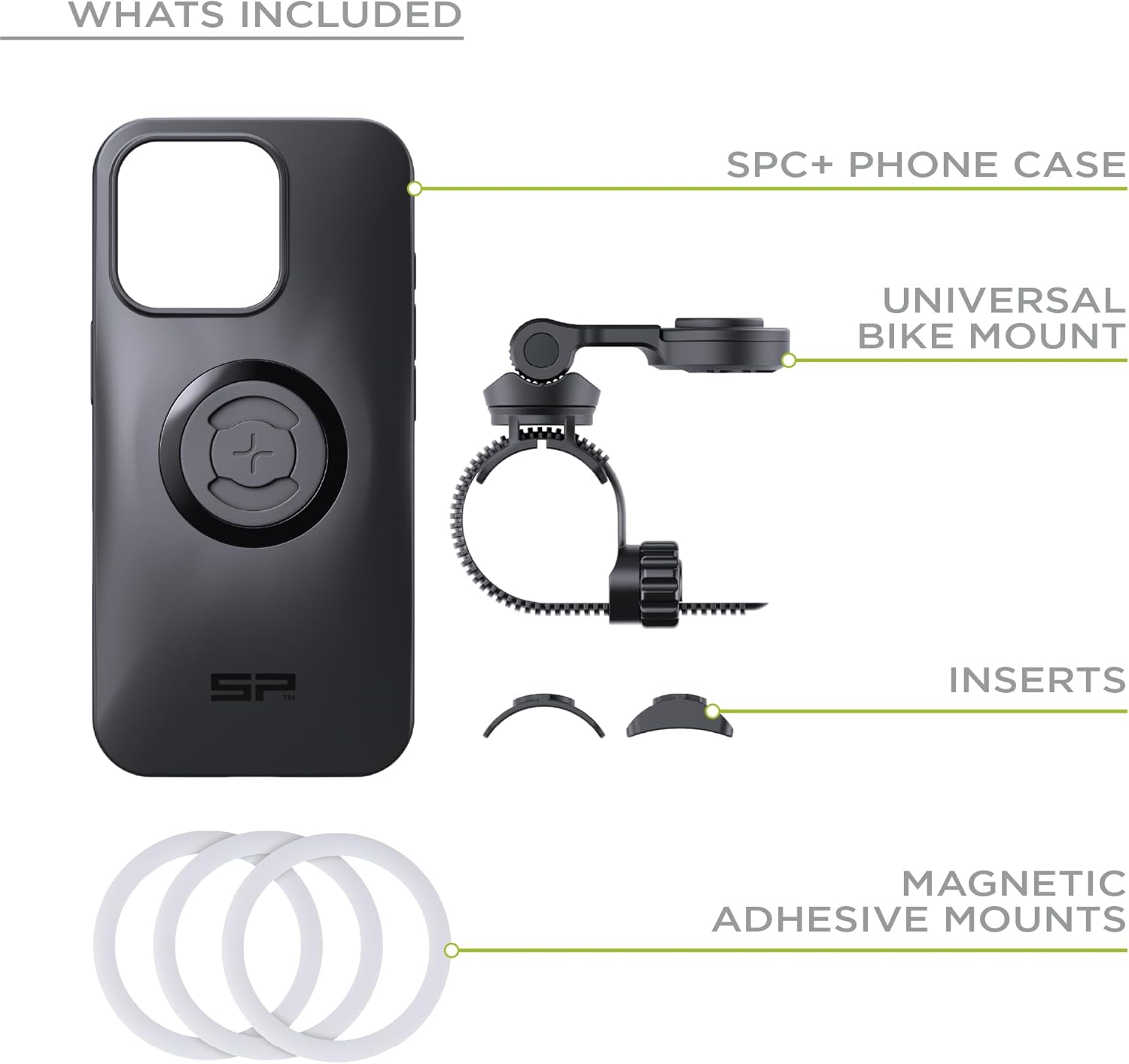 SP CONNECT Bike Bundle Phone Holder | SPC+ | Compatible with iPhone 16 Plus | Premium Mobile Phone Holder for Cycling | Electric Bicycle Cell-Phone Holders | Road Bike E-Bike